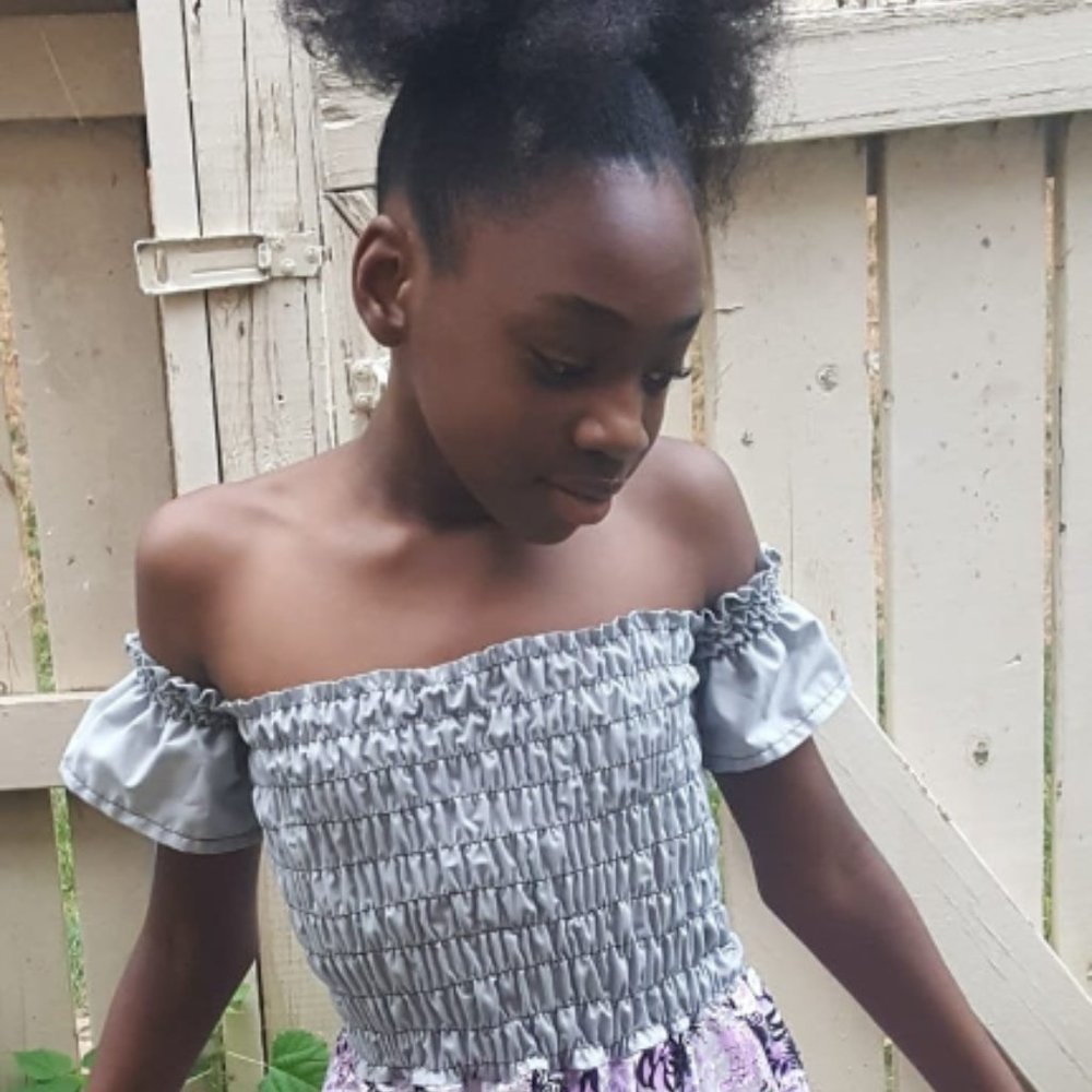 Solid Gray and Floral Dress